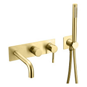 Смеситель Boheme Uno 464-3-G для ванны с душем, золото