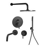 Душевой комплект Paffoni Light KITLIG015NO006 черный матовый