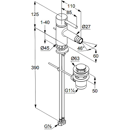 Смеситель для биде Kludi Bozz 385335376 белый матовый
