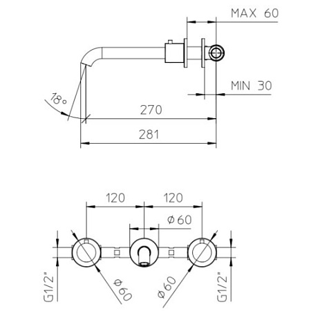 Смеситель Palazzani Digit 12325210 для раковины(внешняя часть), хром