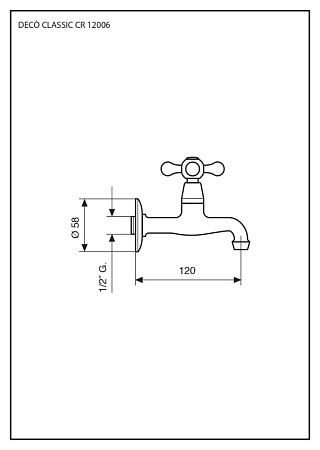 Кран Emmevi Deco Classic 12006CR для кухонной мойки, хром