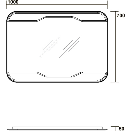 Зеркало Kerasan Waldorf 740601 100 с выключателем