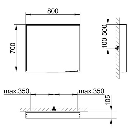 Зеркало Keuco Plan 33097182500 80 кашемир
