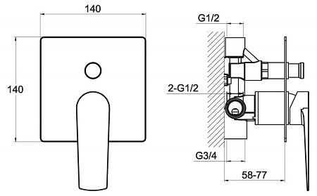 Смеситель BelBagno Carin CAR-BASM-CRM для ванны