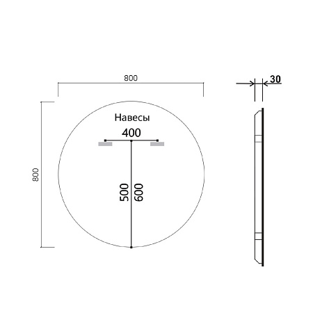 Зеркало Vincea VLM-3DE800 80x80