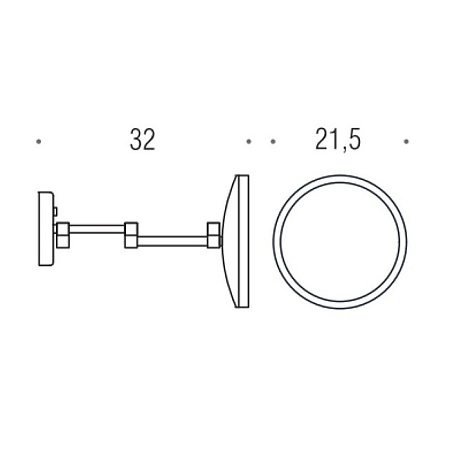 Косметическое зеркало с подсветкой Colombo Specchi В9954.NE графит матовый