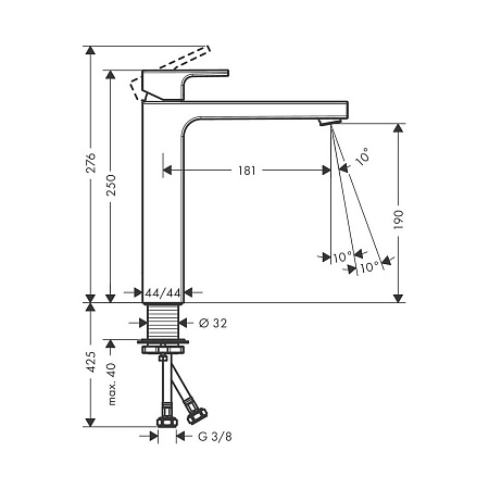 Смеситель Hansgrohe Vernis Shape 71591000 для раковины, хром