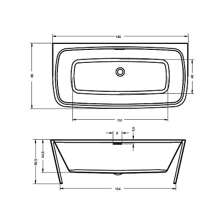 Ванна акриловая Riho Adore FS B086001005 180x86