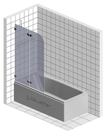 Шторка на ванну Gutewetter LUX PEARL GV-002A 80x150 L прозрачное стекло/CH25