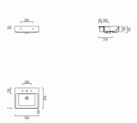 Раковина GSI Kube X 9434111 55 белый