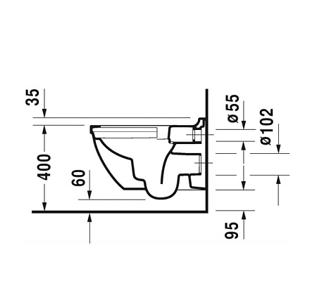 Чаша для унитаза подвесного Duravit Starck 3 2527090000 Rimless