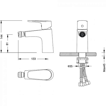 Смеситель Aquatek Бетта AQ1118MB для биде, черный матовый