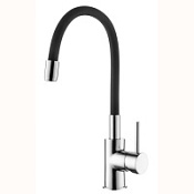 Смеситель AQG Wolloby 05WOL570NG для кухонной мойки, черный, хром