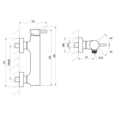 Смеситель Ravak Espirit ES 032.00CR X070200 для душа, хром