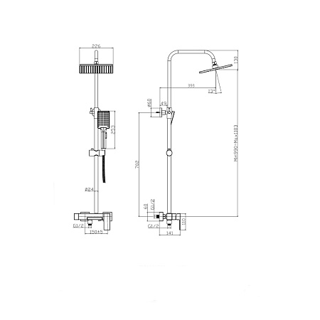 Душевая стойка RUSH Thira TR3635-50Black черный