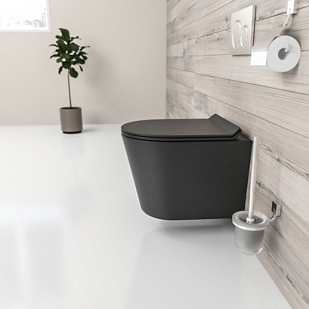 Унитаз подвесной beWash Aldo BKWHR101480 с системой микролифт, черный матовый