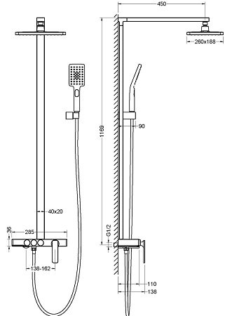 Душевая стойка Timo Torne SX-4310/03 черный