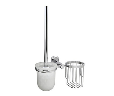 Держатель освежителя и ершика WasserKRAFT Oder K-3035 хром/белый