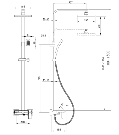 Душевая стойка Lemark Contest LM5862CW