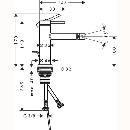 Смеситель Hansgrohe Tecturis S 73201000 для биде, хром