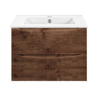 Тумба с раковиной Vincea Mia Slim VMC-2MC700S1RW 70 подвесная, 2 выкатных ящика, R.Wood