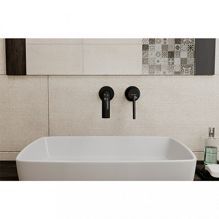 Смеситель Bravat P8461217BW-ENG для раковины, настенный, черный