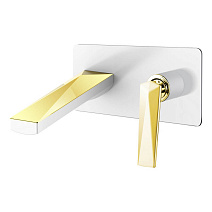 Смеситель Boheme Venturo 385-W для раковины, настенный, белый/золото