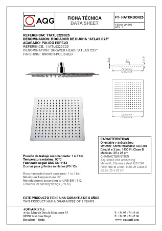 Душевой комплект AQG Alpha 19ALPEC21602 хром