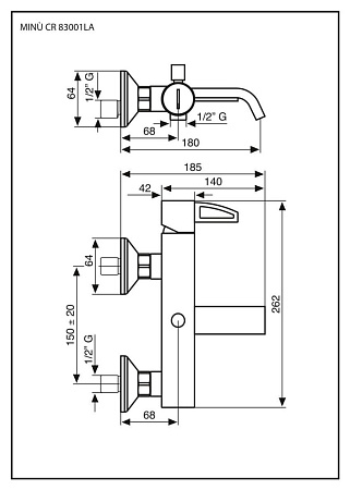 Смеситель Emmevi Ade 83001LACR для ванны, хром