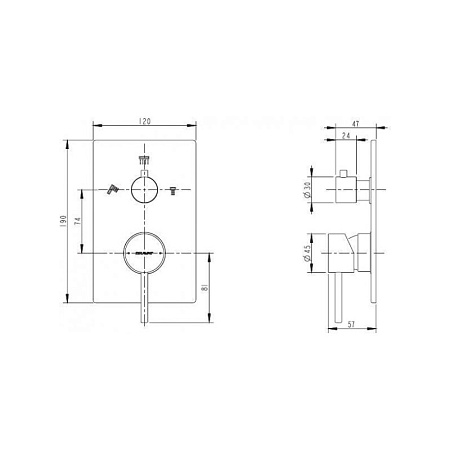 Смеситель Bravat Arc P69193C-ENG для душа 3 позиции