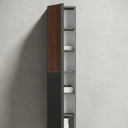 Шкаф-пенал Sancos Delta PDL35GR дуб красный/графит