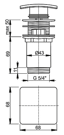 Донный клапан для раковины AlcaPlast A393