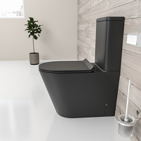 Унитаз-компакт beWash Aldo BKBWT101670 с системой микролифт, черный матовый