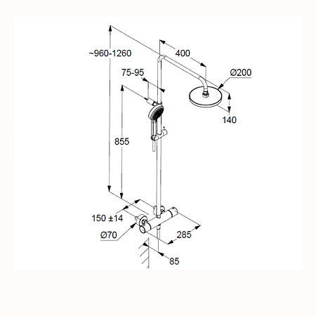 Душевая стойка Kludi Dive 6807905-00 хром