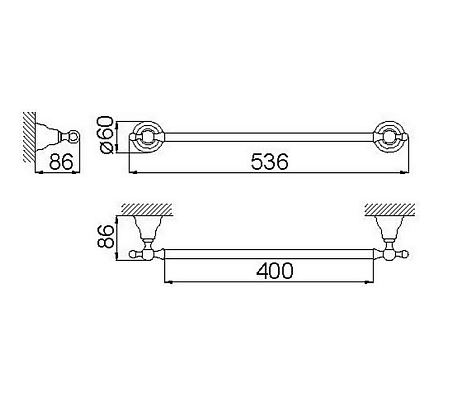 Полотенцедержатель Huber Croisette 4012.01H.CR 40 хром