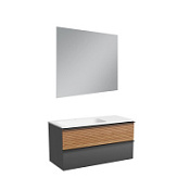 Мебель для ванной Sancos Delta DL100LGR L дуб красный/графит