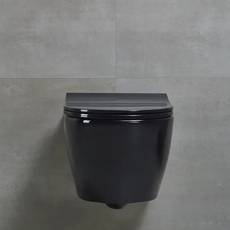Унитаз подвесной beWash Bogen 88303606 с системой микролифт, черный глянцевый