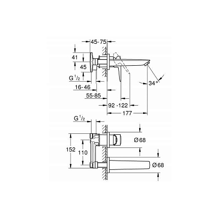 Смеситель Grohe BauEdge 20474001 для раковины