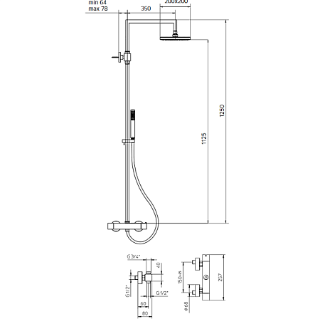 Душевая стойка Palazzani Track 41206810