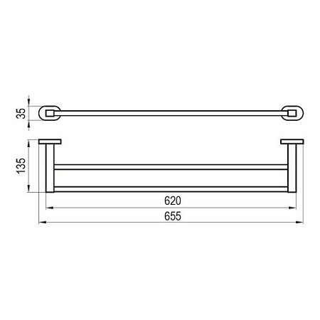 Полотенцедержатель Ravak Chrome CR 320 X07P193 2 полотенца