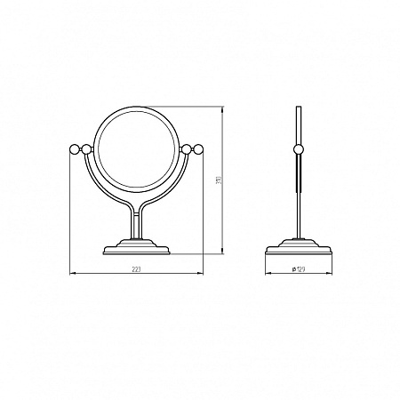 Зеркало косметическое Migliore Mirella 17240 оптическое настольное, хром