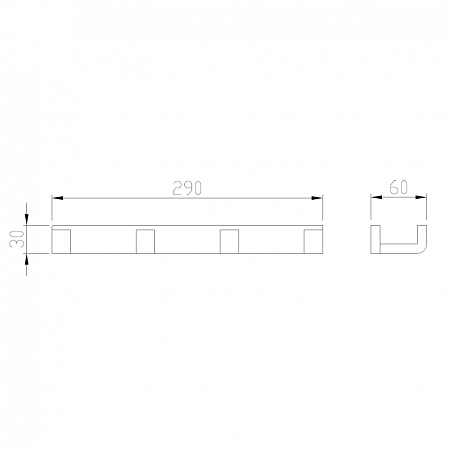 Вешалка на 4 крючка ABBER Westen AA1751B черный матовый