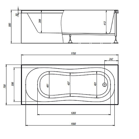 Акриловая ванна Timo Inka INKA1770 170х70 без гидромассажа