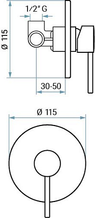 Смеситель Emmevi Piper 45009/ORS для душа, зачищенное золото