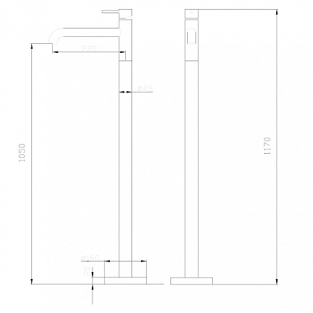 Смеситель ABBER Wasser Kreis AF8140 напольный для раковины, хром