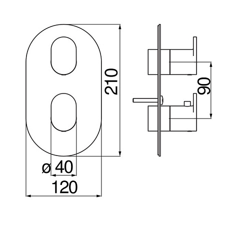 Термостат Nobili Up UP94102CR для ванны с душем, хром