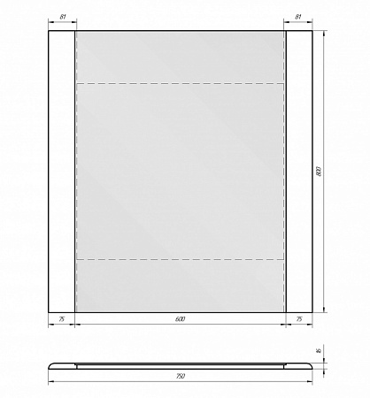 Зеркало Dreja Uni 75 белое