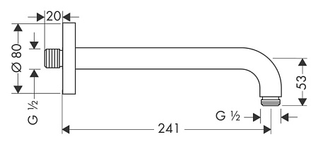 Кронштейн для верхнего душа Hansgrohe Raindance 27409000 хром