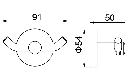 Крючок двойной Timo Saona 13012/03 черный