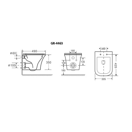 Унитаз подвесной Grossman Classic GR-4463S безободковый, белый